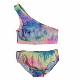 One Shoulder Bikini Tie Dye Meisjes Zwemkleding Hippe Beebjes