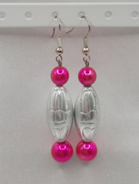 Pearly pearls - fuchsia/zilver