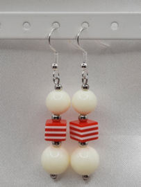 Balls & stripes - wit/rood