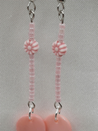 Parelmoer met bloemetje - roze