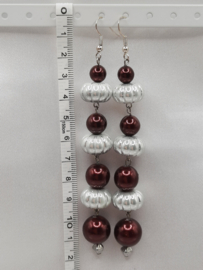 Pearly pearls - burgundy/zilver