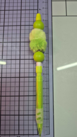 Potloodpen fluffy - Groen