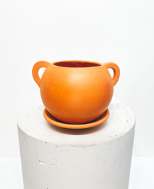 "Bola" terracotta pot with  handles D15 H12