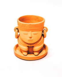 Muisca man face terracotta pot D7 H8