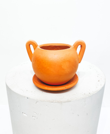 "Bola" terracotta pot with  handles D11 H9