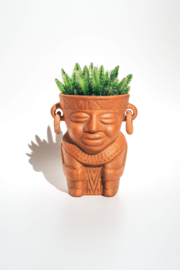 Muisca man face terracotta pot D8 H11