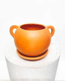 "Bola" terracotta pot with  handles D15 H12