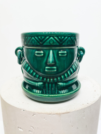 Muisca man face  pot D15 H14 - Glazed Green