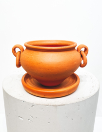 Traditional "moyo"  terracotta pot with earrings D16
