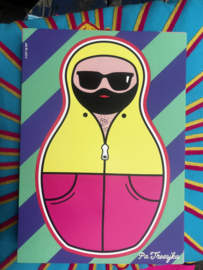Poster print a4 matroesjka man