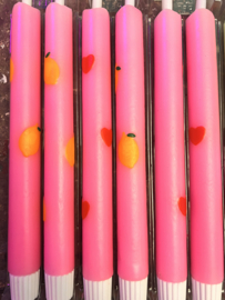 Ledkaars roze met citroenen