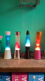 Lavalamp wit blauw