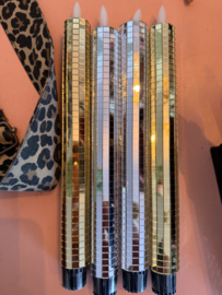 Ledkaars bling bling zilver