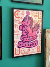 Poster fuck lucky go happy 50x70 cm