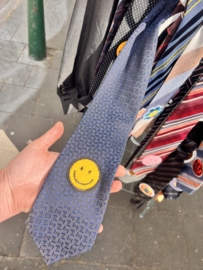 Te gekke stropdas blauw en smiley