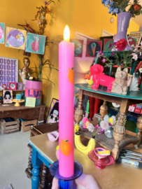 Ledkaars roze met citroenen