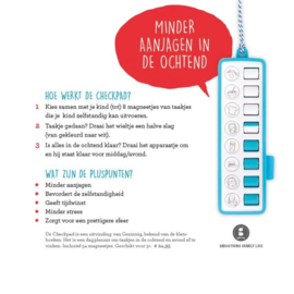 Checkpad blauw: Dagplanner voor ochtend- en avondroutines.