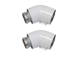 2 x Bocht 45° - 60/100 Vaillant Turbomag