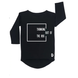 Thinking out of the box - Zwart Longsleeve
