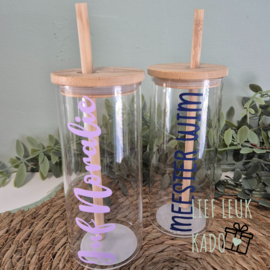 Glas met bamboe rietje | Naam