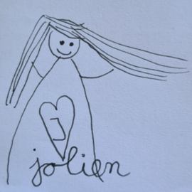Gepersonaliseerde ronde keramische tegel met eigen kindertekeningen | Klassenkado | 20 cm