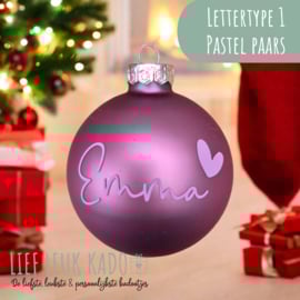 Kerstbal met naam | Cloudy Lilac