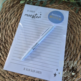 Notitieblok + pen | Coolste meester