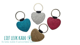 Sleutelhanger | Glitter hart met foto