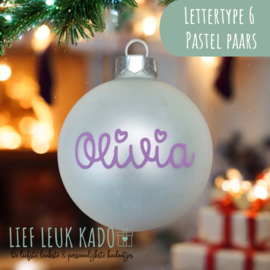 Kerstbal met naam | Winter White