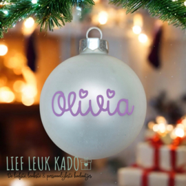 Kerstbal met naam | Winter White