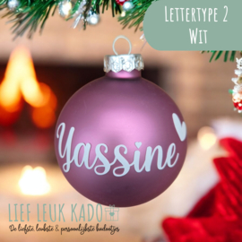 Kerstbal met naam | Cloudy Lilac