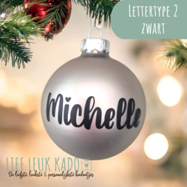 Kerstbal met naam | Misty Grey