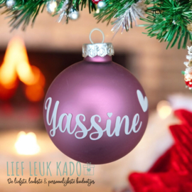 Kerstbal met naam | Cloudy Lilac