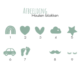 Houten blokken | Groot | Geboortegegevens