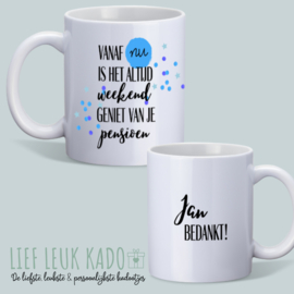 Mok | Geniet van je pensioen - Blauw -