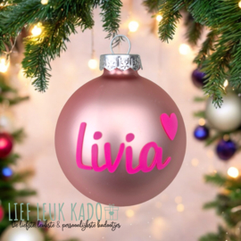 Kerstbal met naam | Blush Pink