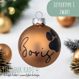 Kerstbal met naam | Peacan Brown