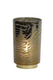 TAFELLAMP LIGHTS & LIVING 10X12,5 CM GLAS ZEBRA GOUD GRIJS