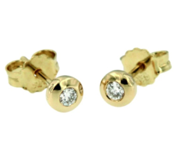 14 kt gouden oorbellen 0.20 ct briljant geslepen diamanten SI1 - H