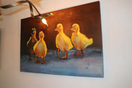 Happy Ducks, olie op doek , 120 cm x 80 cm geen lijst