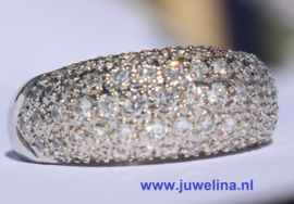 Verkocht 18 kt gouden ring 1.25 ct diamanten briljanten pave