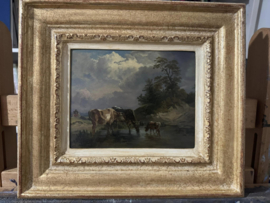 VERKOCHT Hendrikus Alexander van Ingen  (1846 - 1920) Landschap met koeien