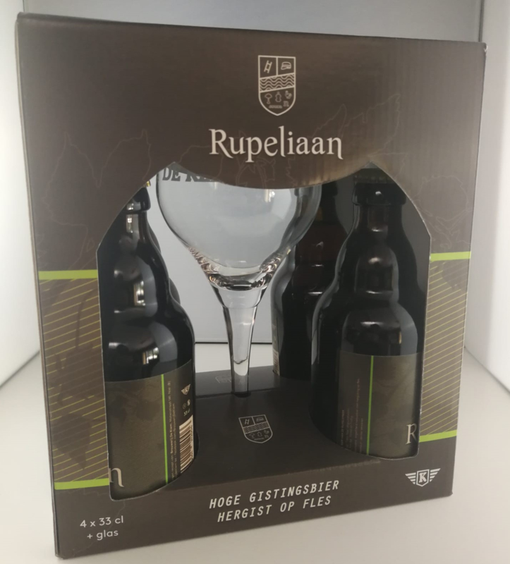 Rupeliaan Geschenkverpakking  4x33cl + glas