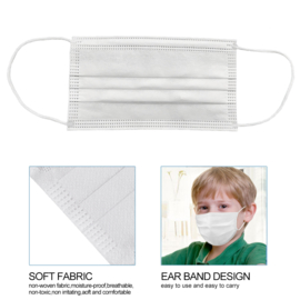 10 pack Protective mask for kids hygienically packaged by (white color)