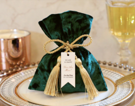 Premium Luxurious Velvet Giftpouch with Rope and Card