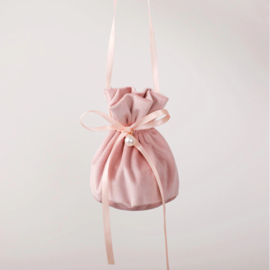 Premium Luxurious Velvet Giftpouch with Ribbon and Pearl Charm or Happiness Charm