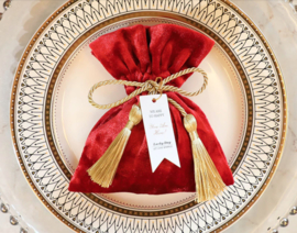 Premium Luxurious Velvet Giftpouch with Rope and Card