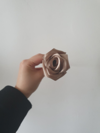 Handmade silk roses on birchwood