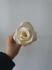 Handmade silk roses on birchwood