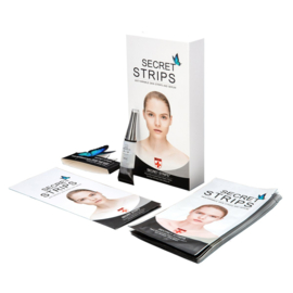 Secret Strip Anti-Wrinkle Face Set: 10 Pairs Treatment Masks + 8 ml Hyaluronic Acid Serum